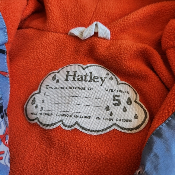 HATLEY Kids Jacket Size 5 Blue Orange Fleece Lined Dinosaurs Full Zip - Picture 2 of 12